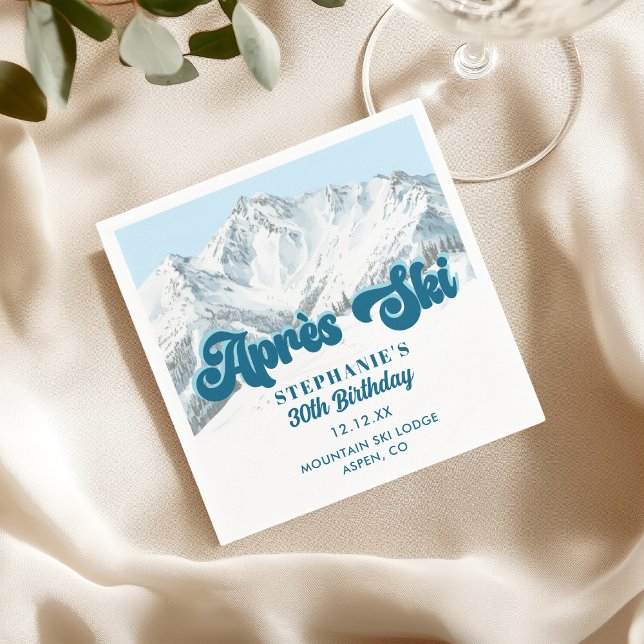 Servilleta De Papel Fiesta de Cumpleaños Retro Apres Ski Invierno Mont (Subido por el creador)