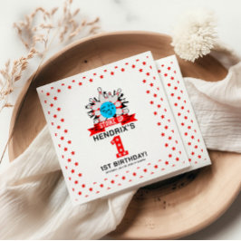 Servilleta De Papel Fiesta de cumpleaños retro de bolos para niños 1er