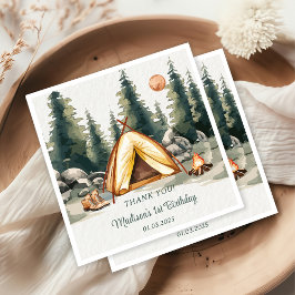 Servilleta De Papel Fiesta de Cumpleaños Rústico de la Montaña Camping