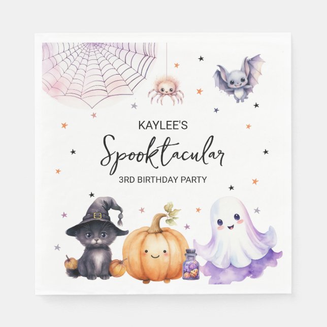 Servilleta De Papel Fiesta de cumpleaños Spooktacular linda (Anverso)