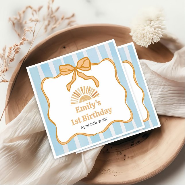 Servilleta De Papel Fiesta de Cumpleaños Sunshine Blue Gingham (Subido por el creador)