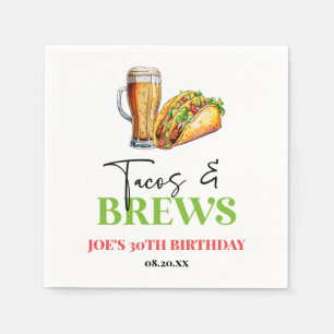 Servilleta De Papel Fiesta de cumpleaños "Tacos y Cervezas"