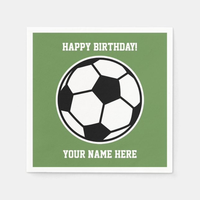 Servilleta De Papel Fiesta de cumpleaños temática de fútbol personaliz (Anverso)