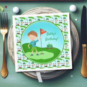 Servilleta De Papel Fiesta de cumpleaños temática de golf para niños g