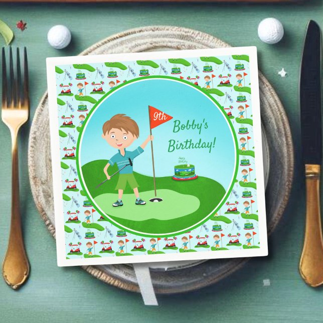 Servilleta De Papel Fiesta de cumpleaños temática de golf para niños g (Subido por el creador)