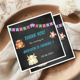 Servilleta De Papel Fiesta de cumpleaños temática de pequeños monstruo