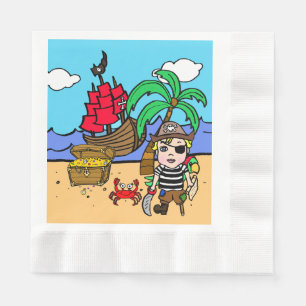 Servilleta De Papel Fiesta de cumpleaños temática pirata para niños