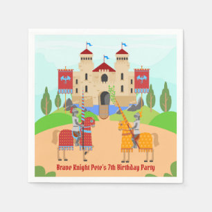 Servilleta De Papel Fiesta de Cumpleaños Torneo de Caballeros Medieval