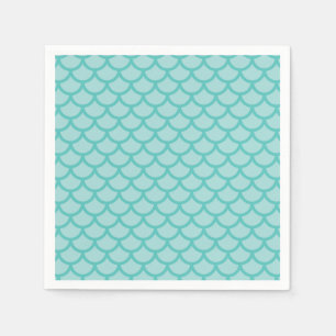 Servilleta De Papel Fiesta de cumpleaños turquesa Mermaid Scales