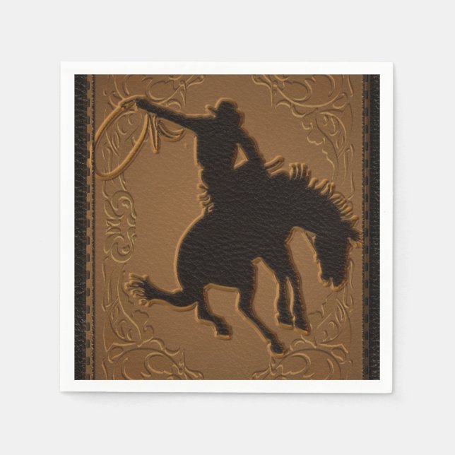 Servilleta De Papel Fiesta de Cumpleaños Vaquero del Oeste Salvaje de  (Anverso)