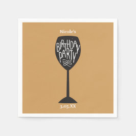 Servilleta De Papel FIESTA DE CUMPLEAÑOS Vaso de vino SERVILLETAS DE C