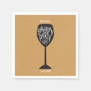 Servilleta De Papel FIESTA DE CUMPLEAÑOS Vaso de vino SERVILLETAS DE C