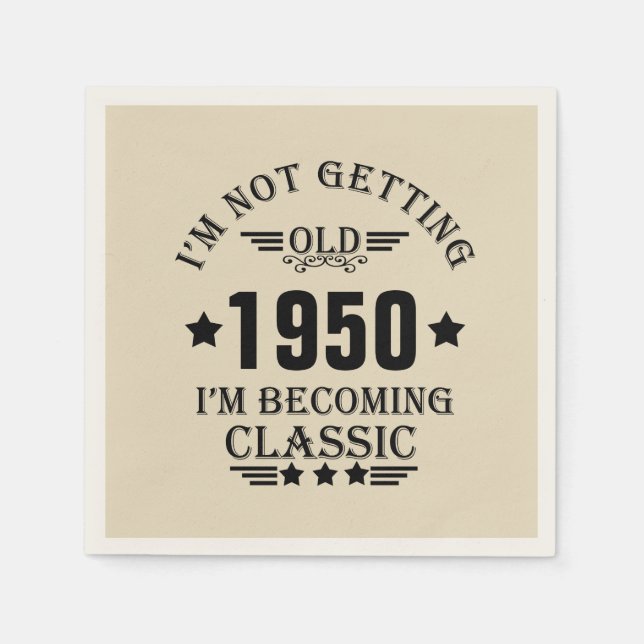 Servilleta De Papel Fiesta de cumpleaños vintage personalizada (Anverso)