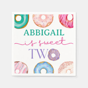Servilleta De Papel Fiesta de Cute Donut Dulce dos cumpleaños