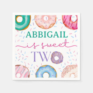 Servilleta De Papel Fiesta de Cute Donut Dulce dos cumpleaños