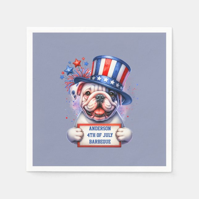 Servilleta De Papel Fiesta de Cute Patriótico BBQ (Anverso)