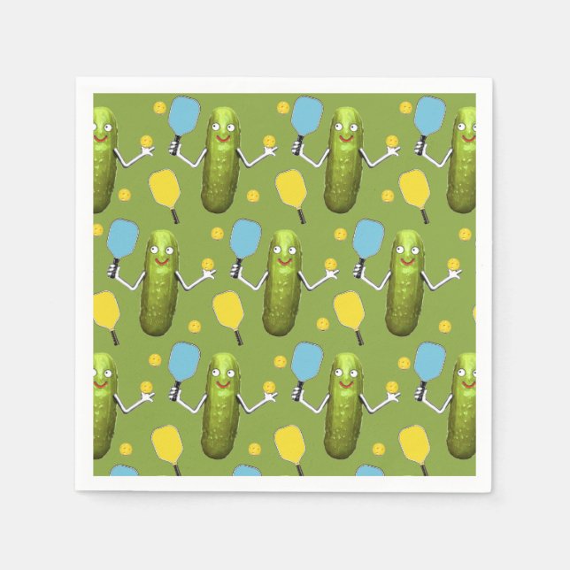 Servilleta De Papel Fiesta de Deportes de Pickleball (Anverso)