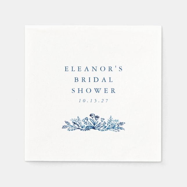 Servilleta De Papel Fiesta de Despedida de Soltera Botánico con Tinta  (Anverso)