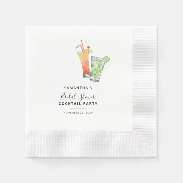 Servilleta De Papel Fiesta de Despedida de Soltera Cóctel Moderno Pape (Anverso)