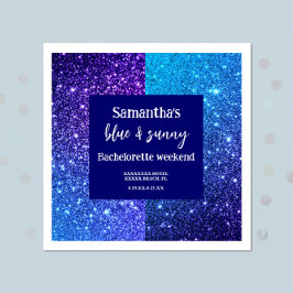 Servilleta De Papel Fiesta de Despedida de Soltera con Brillo Azul
