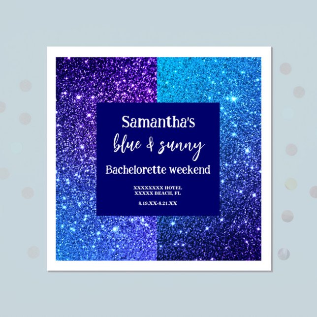 Servilleta De Papel Fiesta de Despedida de Soltera con Brillo Azul (Subido por el creador)