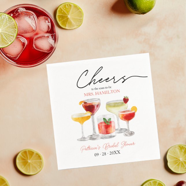 Servilleta De Papel Fiesta de Despedida de Soltera con Cóctel Adorable (Subido por el creador)