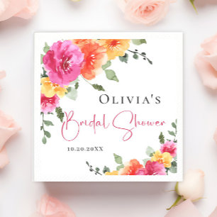 Servilleta De Papel Fiesta de Despedida de Soltera con Flores Brillant