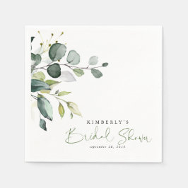 Servilleta De Papel Fiesta de Despedida de Soltera Elegante Hojas Verd