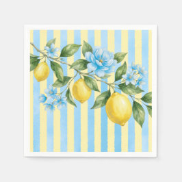 Servilleta De Papel Fiesta de Despedida de Soltera Floral Blue Lemon M