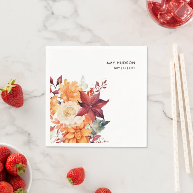 Servilleta De Papel Fiesta de Despedida de Soltera Floral Elegante de  (In situ)