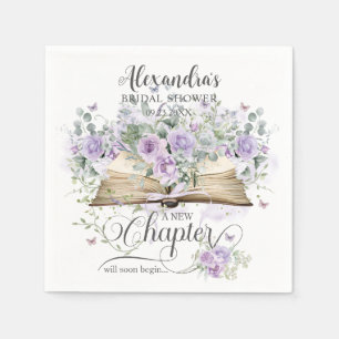 Servilleta De Papel Fiesta de Despedida de Soltera Floral Lila Púrpura