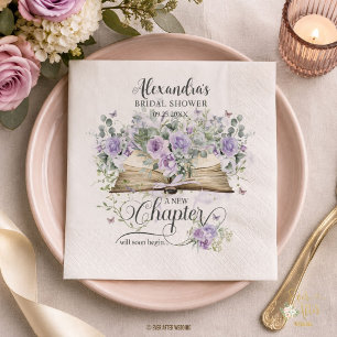 Servilleta De Papel Fiesta de Despedida de Soltera Floral Lila Púrpura