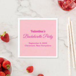Servilleta De Papel Fiesta de Despedida de Soltera Rosa Minimalista co