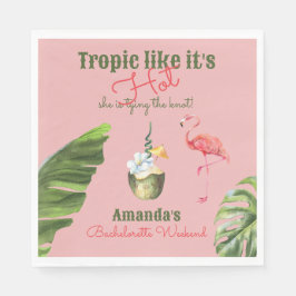 Servilleta De Papel Fiesta de Despedida de Soltera Tropical Rosa Calie