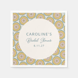 Servilleta De Papel Fiesta de Despedida Retro Boho Floral Amarillo Per