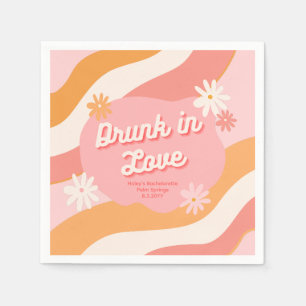 Servilleta De Papel Fiesta de Despedida Rosa Retro Borracha de Amor Pa