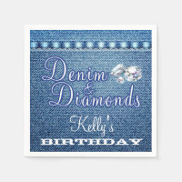 Fiesta de diamantes y denim, servilletas Personali