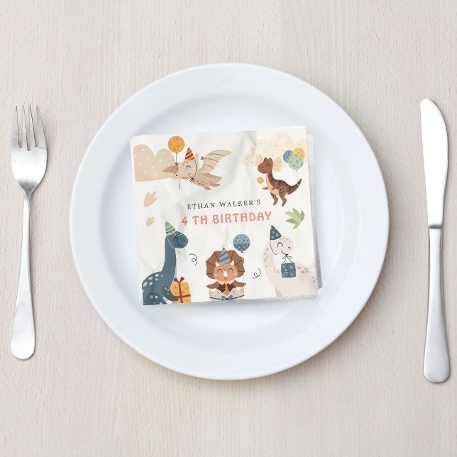 Servilleta De Papel Fiesta de dinosaurios lindo Animales Niños Napkins (Subido por el creador)