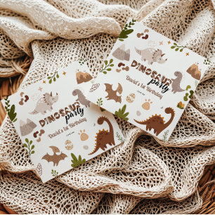 Servilleta De Papel Fiesta de dinosaurios neutrales
