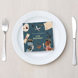 Servilleta De Papel Fiesta de Dinosaurios Piratas Niños Cumpleaños