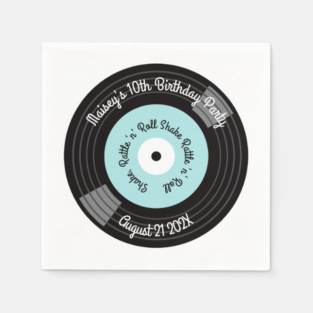 Servilleta De Papel Fiesta de discos de vinilo retro (Anverso)