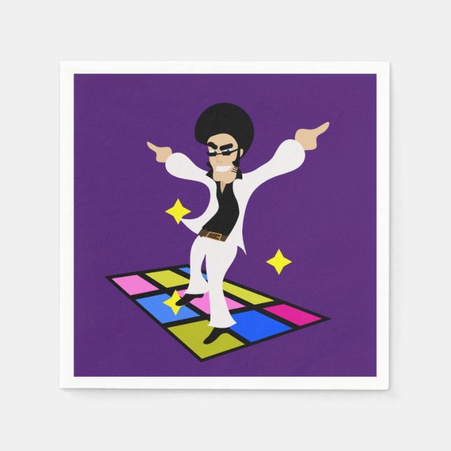 Servilleta De Papel Fiesta de discoteca Retro 70 (Anverso)