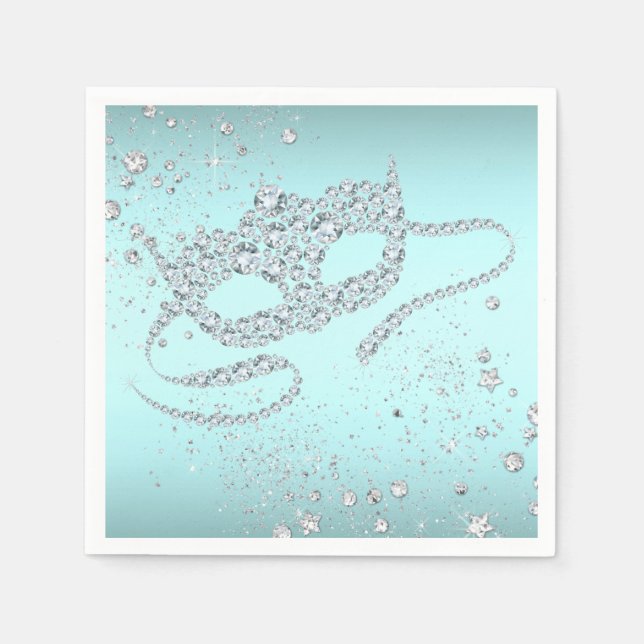 Servilleta De Papel Fiesta de disfraz de azul turquesa (Anverso)
