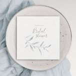 Servilleta De Papel Fiesta de ducha de novia con un mínimo de vegetaci<br><div class="desc">Diseño moderno y minimalista de color agua vegetación botánica en color azul polvoriento,  sobrio y elegante,  servilletas de papel fiesta para ducha de novia,  boda moderno,  boda rústico y bodas botánicas en el jardín. Vea todas las piezas coincidentes de la colección.</div>