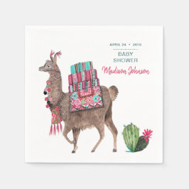 Servilleta De Papel Fiesta de ducha para bebés | Llama | Napkins de pa