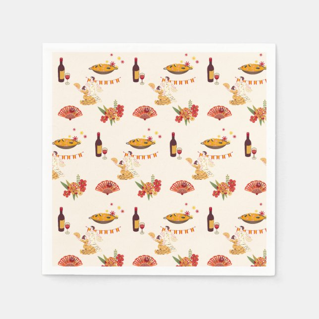 Servilleta De Papel Fiesta de estilo español (Anverso)