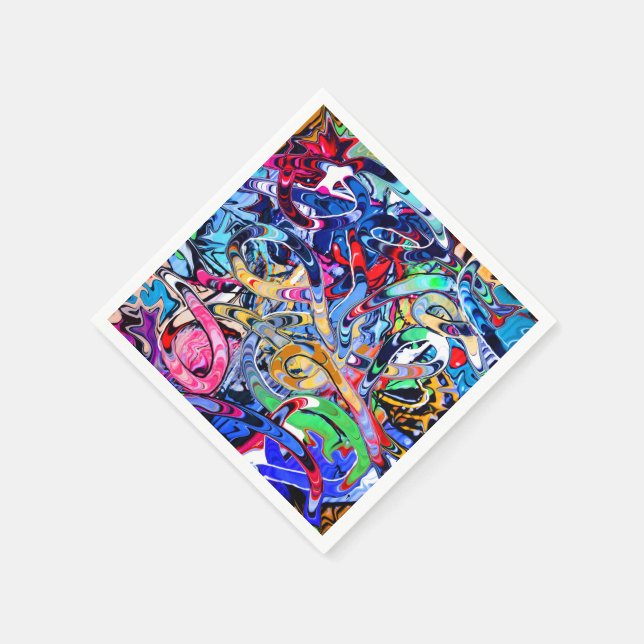 Servilleta De Papel Fiesta de estilo urbano colorido abstracto (Borde)