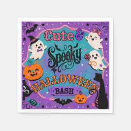 Servilleta De Papel Fiesta de fantasmas y calabazas espeluznantes y li