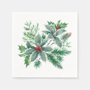 Servilleta De Papel Fiesta de feriado de Navidades de Holly Berry
