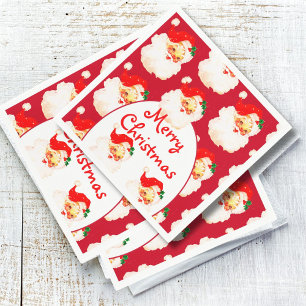 Servilleta De Papel Fiesta de feriado de navidades Santa Claus Red